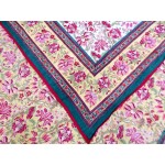 Double Bed Jaipuri Quilt / Razai Hand Block Printing Floral Design Size 90*108